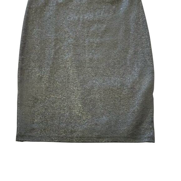 Alice & Olivia Cocktail Dress - Gray/Silver Shimmer with Sheer Back - Size 8 - Picture 14 of 16